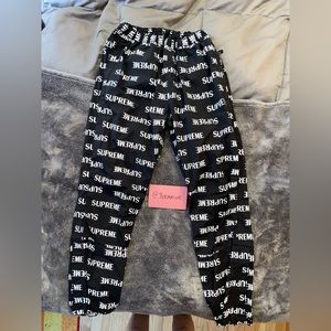 Supreme 3M Reflective Repeat Taped Seam Waterproof Pants Black Large FW16
